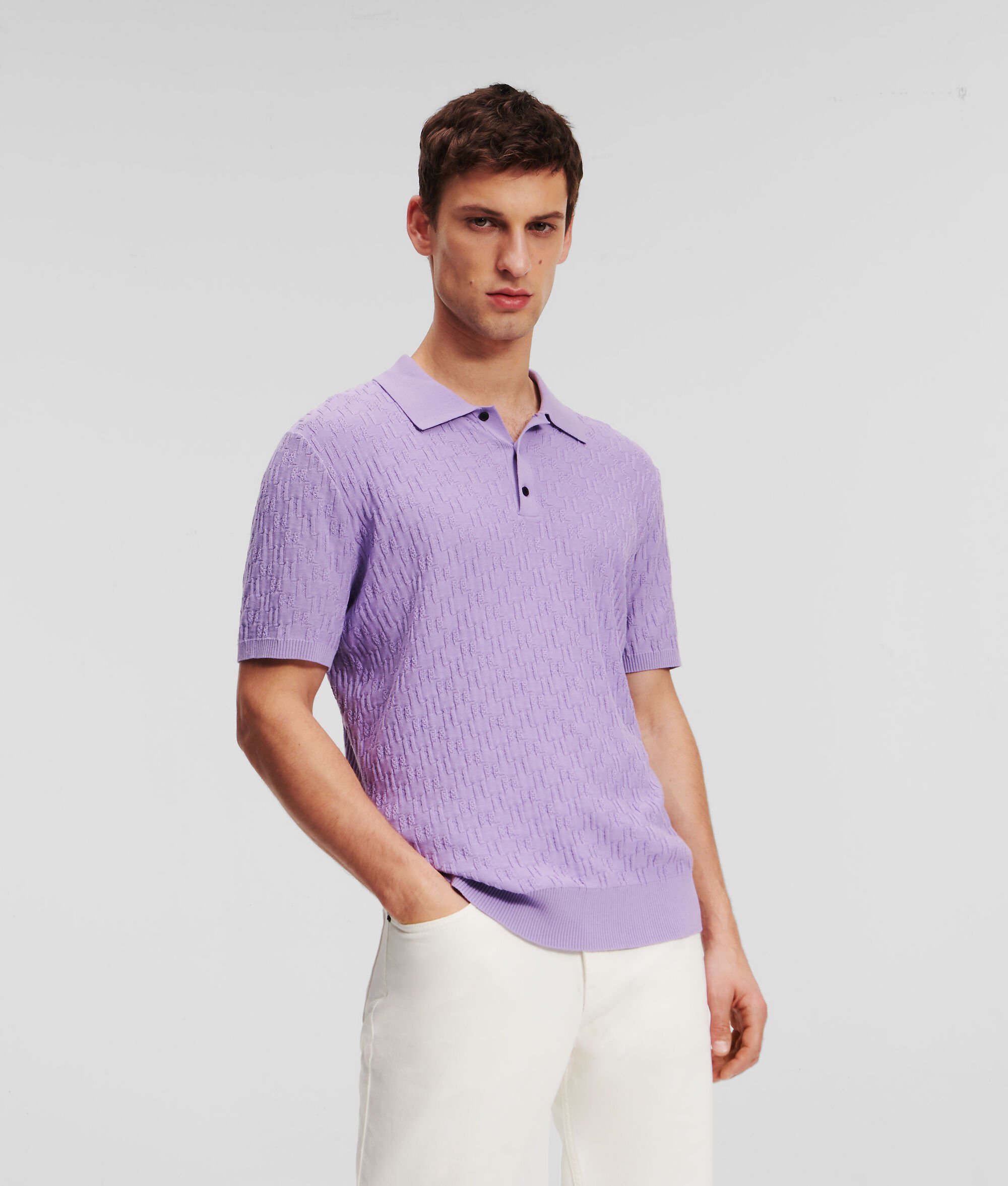 (image for) Perfect KL Monogram Knitted Polo Shirt